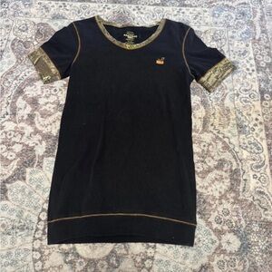 Vintage Y2K Realtree Girl Black and Gold Cotton Shirt L